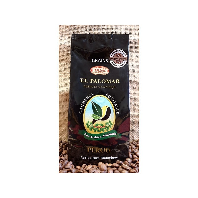 Café d'altitude Pur Arabica Pérou " El Palomar " 250 g Grains * BIO